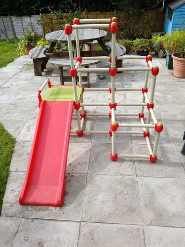Climbing frame with - climbing, slide