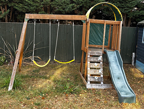 Wooden climbing frame playset - climbing,