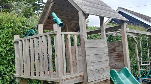 Wooden climbing frame - wooden,